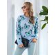 thumbnail image 5 of Suéteres de Punto con Estampado de Mariposas para Mujer, Informales, de Larga y Cuello Redondo Azul M, 5 of 10