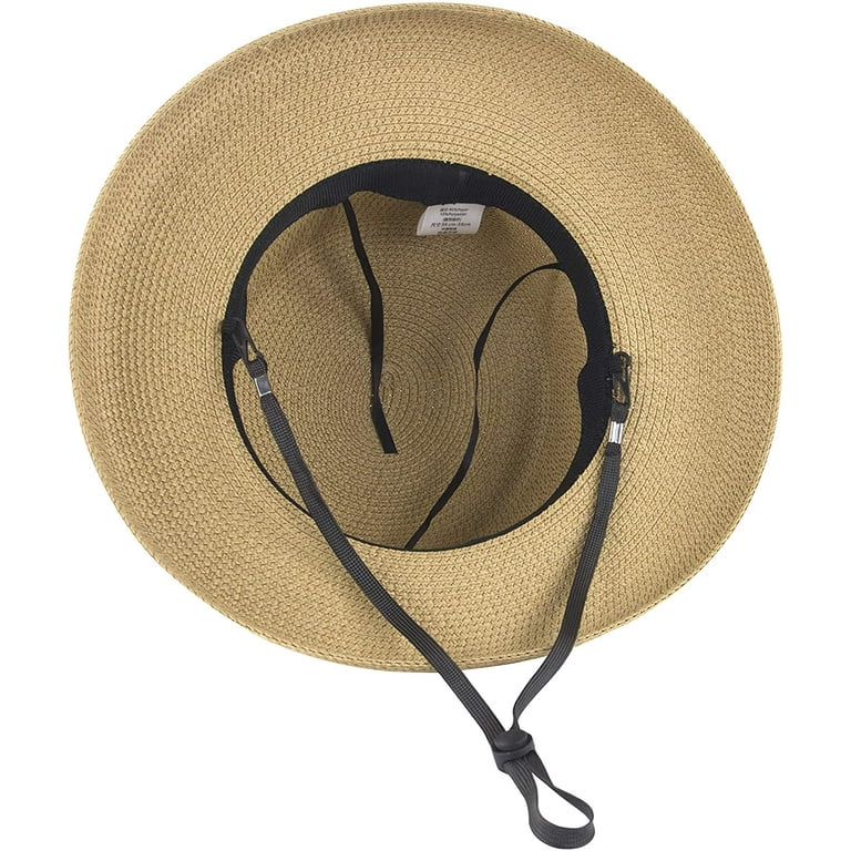 Muryobao Womens Sun Straw Hat Summer UV Protection Travel Foldable Wide Bri  - 財布、帽子、ファッション小物