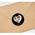 thumbnail image 4 of Darling Souvenir Round 45 Pcs Heart Custom Photo Labels Save The Date Stickers Personalized Bride Groom Names And Date Envelope Seals - Black, 4 of 4