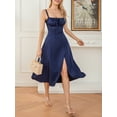 thumbnail image 4 of Franhais Women Summer Dress Solid Color Sleeveless Bandage Party A-line Dress for Cocktail Nightclub Beach, 4 of 9