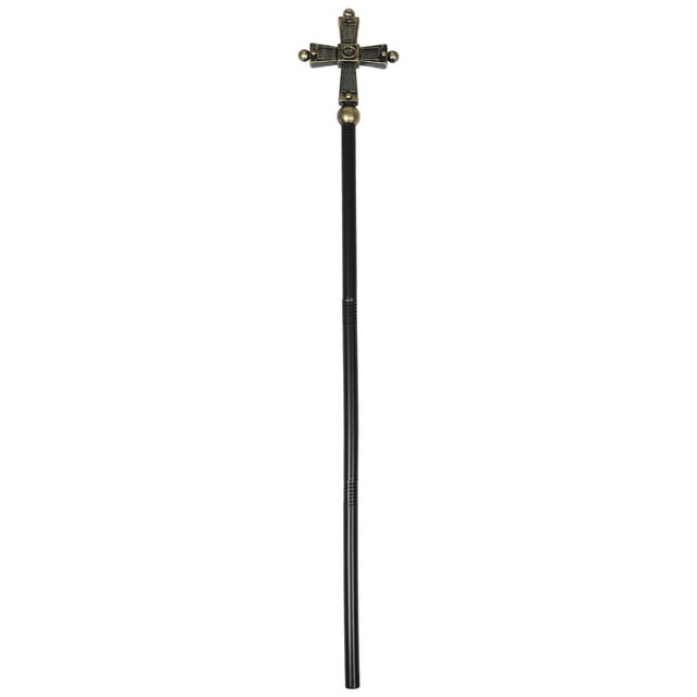Accesorio de cosplay de mago: bastón de cruz del papa romano antiguo para sacerdotes, accesorio de disfraz de Halloween para adultos y niños para juegos de rol