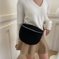 thumbnail image 4 of husxh Women Trendy Crossbody Bag Pu Leather Chest Bag Stylish Hobo Bag Solid Color Half Moon Crossbody Bag Adjustable Wide Strap Ladies Commuting Bag, 4 of 9