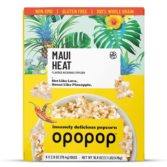 Opopop Microwave Popcorn Maui Heat Flavor 2.8oz/6ct