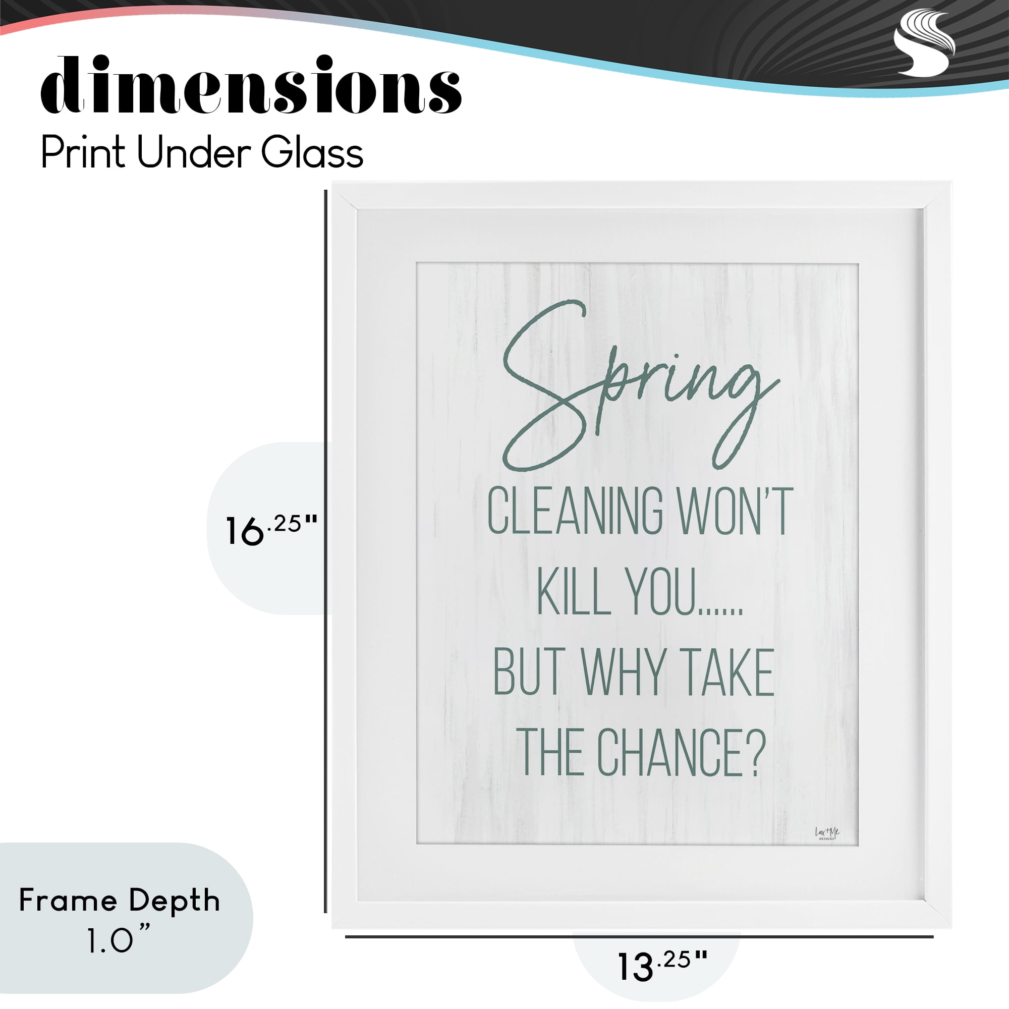 Stupell Industries Spring Cleaning Won't Kill You White Framed Print Under Glass, design by Lux + Me Designs