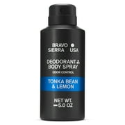 Bravo Sierra Deodorant Body Spray for Men, Tonka Bean & Lemon, 5 oz