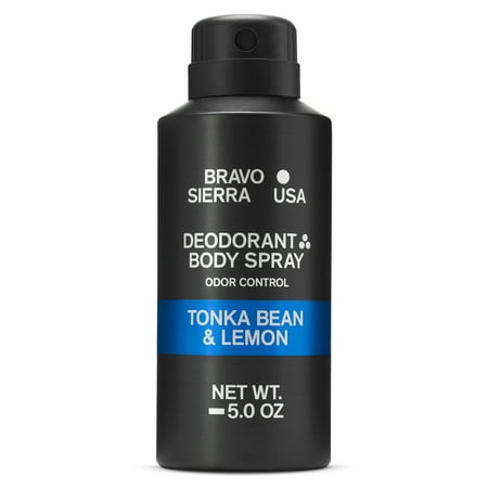 Bravo Sierra Deodorant Body Spray for Men, Tonka Bean & Lemon, 5 oz