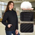 thumbnail image 2 of YUCOLEN Women's Lightweight Puffer Jacket with Hood Pockets Quilted Padded Full-zip Water-Resistant Windproof Transitional Winter Coat Black L, 2 of 6