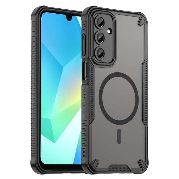 Lunvic for Samsung Galaxy A17 5G Case, Magnetic Wireless Charging, Translucent Matte Back, Shock-Absorbing Bumper Full Protection Cover, Black