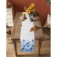 thumbnail image 5 of Spring Blooms Botanicals Table Runner 120 Inches, Blue Watercolor Floral Bed Runner Dresser Scarves Tabletop for Indoor Outdoor Parties/Ceremony/Banquet, 13"x 120", 5 of 8