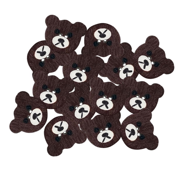 de oso 50 piezas colores mrones 2 agujeros de madera pa manualidade de madera pa manualidade decorativos Sunnimix Botones en forma de oso