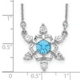 thumbnail image 5 of Sterling Silver Rhodium-plated Clear & Blue Crystal Snowflake with 2in Extender Necklace, 5 of 5