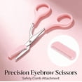 thumbnail image 3 of Flawless & Safe Eyebrow Scissors | Stainless Steel Blades with Built-in Comb & Pink Grip for Precise, Controlled Trimming at Home, 3 of 6