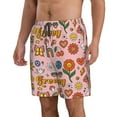thumbnail image 2 of Bixox Men's Retro 70s Hippie printing Casual Classic Fit Short Summer Beach Shorts, 2 of 6