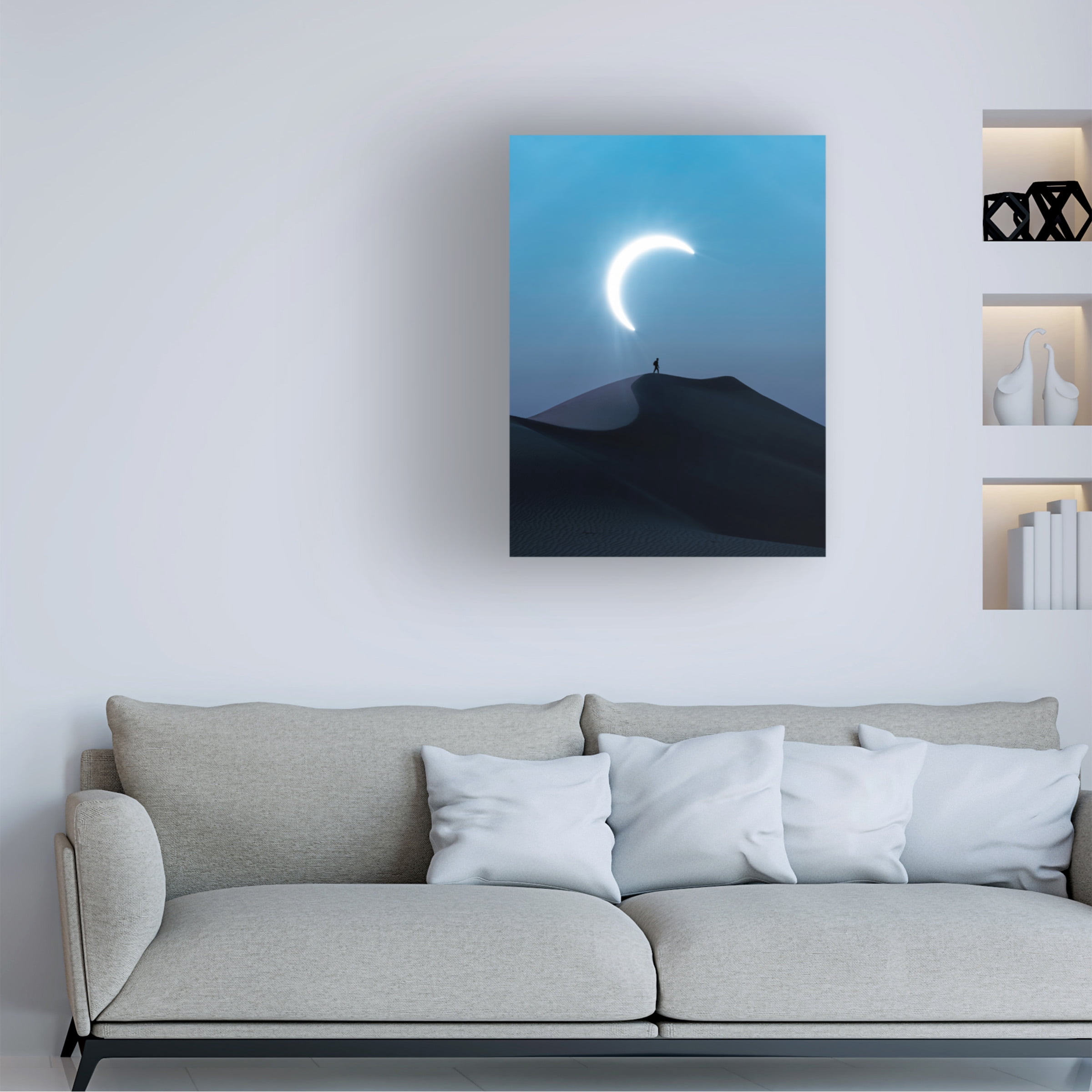 Trademark Fine Art Ahmed Aldaie Fascinating View Of The Solar Eclipse Canvas Wall Art