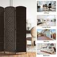 thumbnail image 6 of Room Divider 8-Panel Room Partition, Foldable Freestanding Room Dividers, 6 ft Office Partition Walls Wood Divider Folding Portable Privacy Screen，Darkmocha, 6 of 7