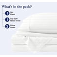 thumbnail image 3 of California King Size 28" Split Top Flex Head 4-PCs Sheet Set Fits 19-24" Deep Pocket, 500-TC Egyptian Cotton (Stripe, White), 3 of 6