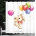 thumbnail image 3 of Ambesonne Colorful Shower Curtain, Teddy Bear with Baloon, 69"Wx84"L, Multicolor, 3 of 4