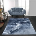 thumbnail image 2 of La Dole Rugs Abstract Modern Marble Minimal Design Contemporary Area Rug - Amazing Home Decor  9x12 Carpet for Living Room, Bedroom, Kitchen, Office, and Dining - Blue, 9x12, 9' X 12'6" (275cm x 380cm, 2 of 7