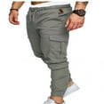 thumbnail image 1 of OUSITAID Men‘s Cargo Pants Slim Fit Sweatpants Jogger Drawstring Elastic Outdoor Trousers with Pockets Navy blue XL, 1 of 2