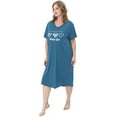 thumbnail image 3 of FEREMO Nightgowns for Women Plus Size Print V Neck Sleepwear, 3 of 5