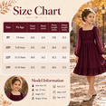 thumbnail image 6 of Aideaone Girls Long Sleeve Chiffon Dresses Square Neck Swiss Dot A-Line Ruffle Hem Casual fall winter Dress 7-14 Years, 6 of 6