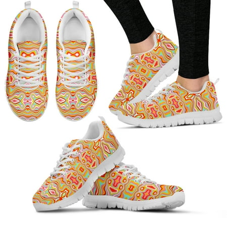 

Fashion Color Psychedelic Design Shoes Knitted Fabric Thick Sole Sneakers Lightweight Outdoor Shoes Basketball Shoes