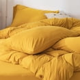 thumbnail image 4 of PURE ERA King Size Duvet Cover Set 100% Cotton Jersey Knit Cotton Yellow ( 1 Duvet Cover + 2 Pillow Shams,Zipper Closure), 4 of 6