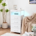 thumbnail image 1 of LOAKEKEL Tour de Rangement en Tissu, Petite Commode pour Chambre, Blanche, Commode 4 Tiroirs pour Adulte, 1 of 3