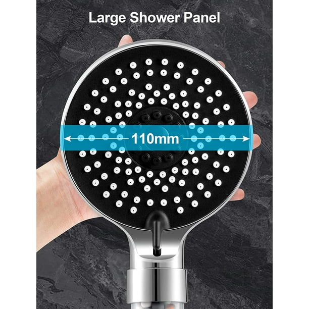 Pomme de douche à débit puissant avec filtre à perles, pommeau de douche  stimulant la pression avec 3 modes d'économie d'eau
