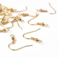 thumbnail image 3 of U8MO 100pc Golden Brass Earring Hooks Nickel Free Fish Earwire Earring Making 19x17mm, 3 of 3