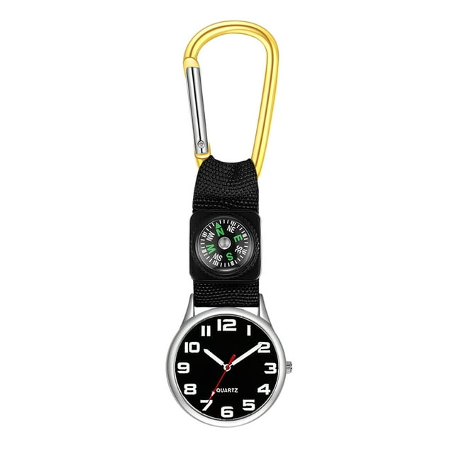 Reloj de brújula de doble uso Reloj de montañismo con brújula Reloj de enfermera Relojes de moda simples Amarillo