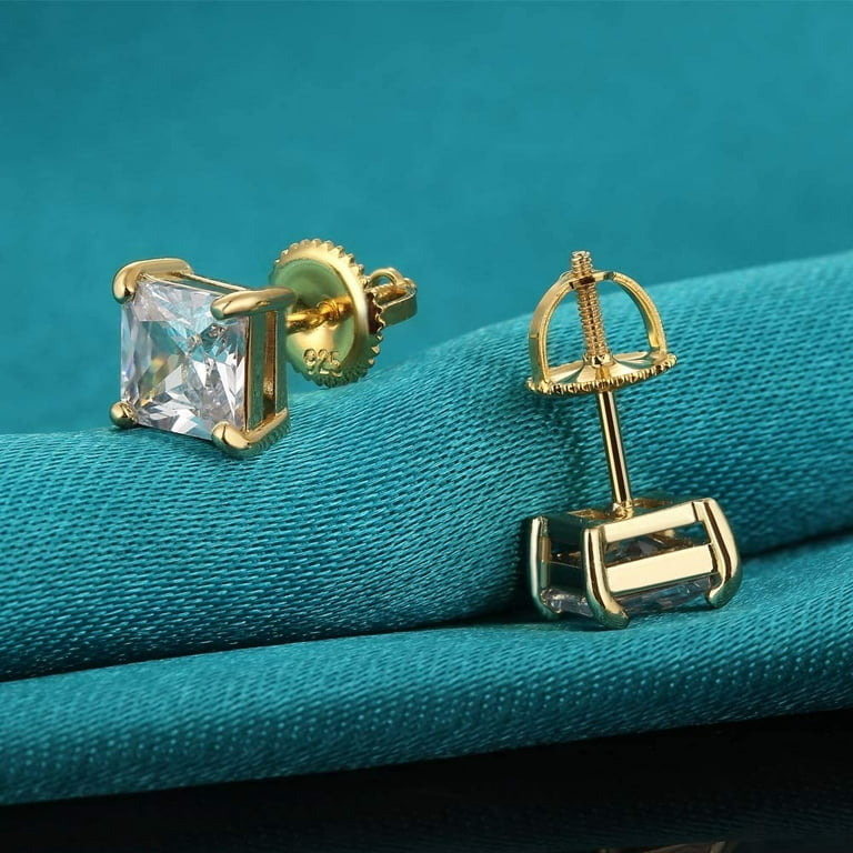 Two Earring Back Replacements, Threaded 14K Solid White Gold, .032