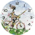 thumbnail image 5 of SKYSONIC Flower Fairy Girl Butterfly Wall Clock 10 Inch Silent Non Ticking Round Clock Oil Painting Clock Easy to Read Clock for Living Room Bedroom Bathroom Home Decor, 5 of 7