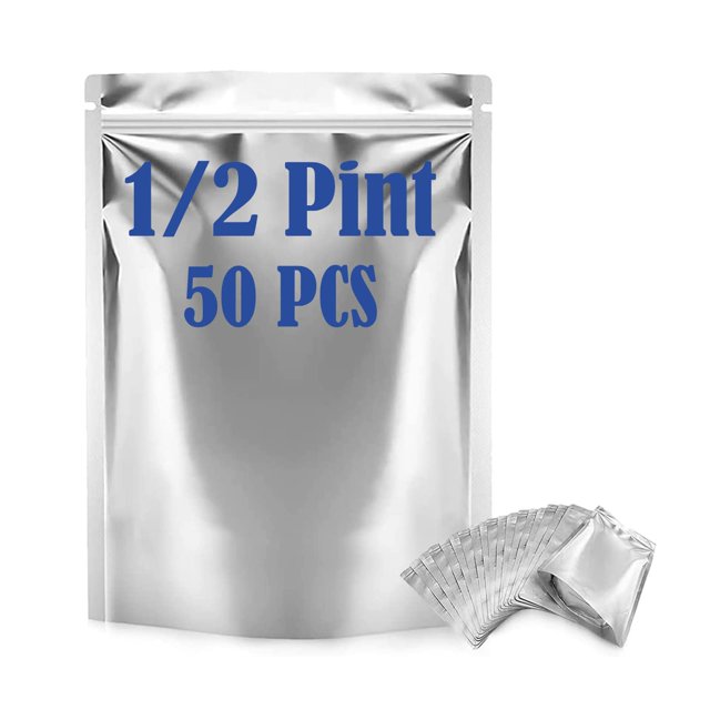 Durimoiy 50 Pcs Sacs Mylar pour Rangement des Aliments - Extra Épais 9,5 Mil - Pochettes à Fermeture Éclair Autoportantes 5"x7" Sacs Refermables et Sacs de Rangement de Qualité Alimentaire Thermoscellables pour Emballer des Produits