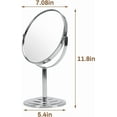 thumbnail image 2 of 1X 3X Magnifying Makeup Mirror Vanity Mirror for Tabletop, Silver 7 Inch Standing Bathroom Cosmetic Mirror, Portable Double Sided Magnification Mirror, 2 of 6