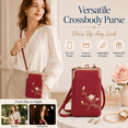 thumbnail image 4 of Women’s Mini Vertical Crossbody Phone Bag - Clip Closure Sling Body Wallet, Small Niche Purses for Carrying Mobile Phones, Durable Bag for Daily Use & Travel, Stylish Accessory, 7*4*2in, Wine, 4 of 8
