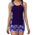 thumbnail image 6 of Women Swimsuits Two Piece Tummy Control Bathing Suit Sleeveless Tankini Top with High Waisted Boyshort Modest Swimwear, 6 of 7