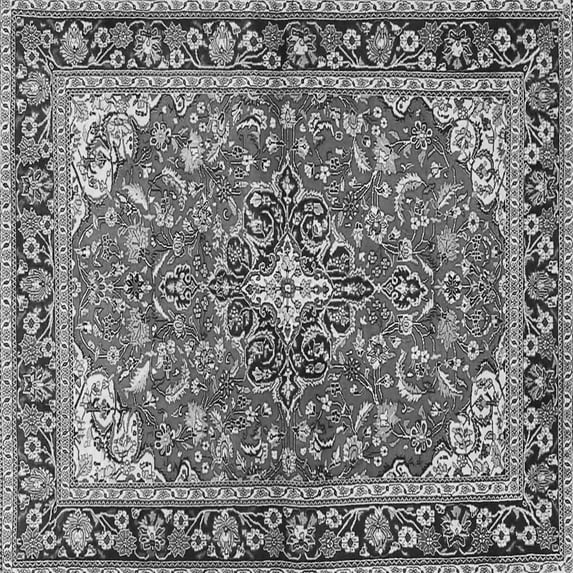 Ahgly Company Indoor Square Medallion Gray Traditional Area Rugs, 3' Square
