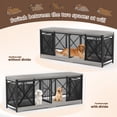 thumbnail image 2 of Fowroa 78" Woodend Dog Crate Furniture，Large kennel Heavy Duty 2-Door for Dogs with Divider, 2 of 5