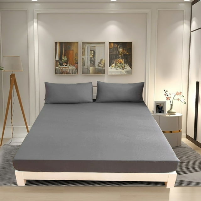 Bed Sheet Set,2 Piece Set,Bedding Sets - All Seasons Bedding Fitted Sheet with 2 Pillowcases 3 Piece Bedding Fitted Sheet Set Shrink-Counteractive and Fade-Counteractive Easy Care,2 Piece Sets