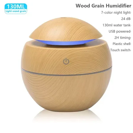 

Essential Oil Diffuser Wood Grain Remote Control Ultrasonic Xiomi Air Humidifier Mister With LED Light