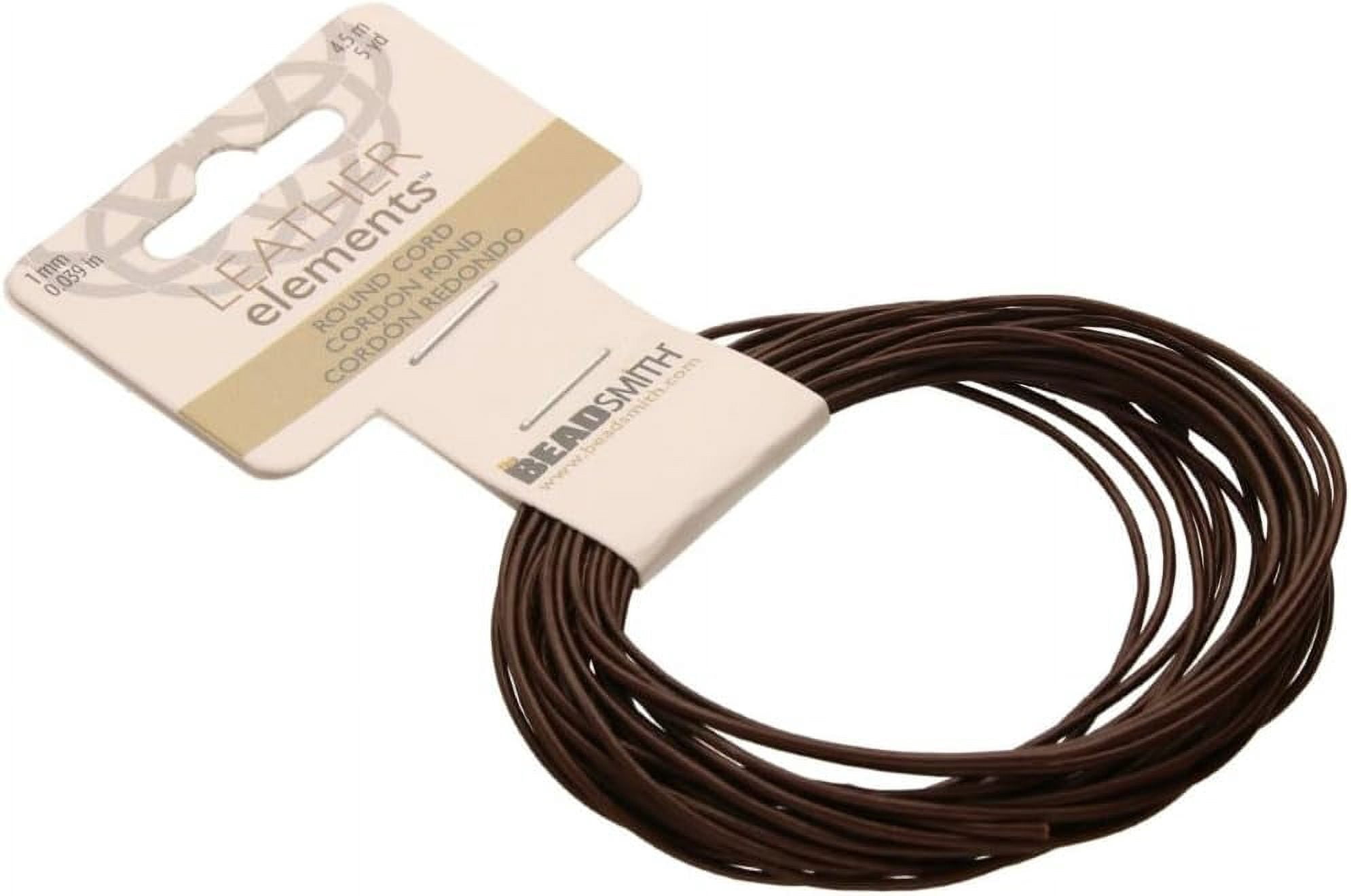 The Beadsmith Leather Cord – Brown – 1mm Spool – 5 Yards/1.52 Meters – Indian Leather Thong Ideal for Braiding, Beading, Necklaces, Fine Lacing, Hair Accessories & DIY Jewelry Making