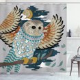 thumbnail image 1 of Ambesonne Owl Print Shower Curtain, Bird Wings Moon Motifs, 69"Wx84"L, Grey Multicolor, 1 of 3