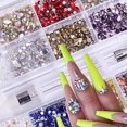 thumbnail image 2 of 21 Nail Art En Damier Cristal Rhinestone Set Nail Art, Crystal Rhinestone Nail Art, Tamaños mixtos, Decoración de uñas con diamantes Cristaux Colors Brillant, 2 of 5