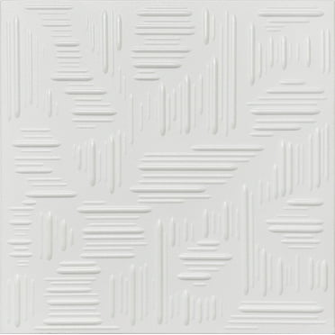 20x20 Styrofoam Ceiling Tiles Glue-Up Decorative Panels for Easy DIY Install, Home & Basement Renovation. R15 Labyrinth, Plain White, Lot/8