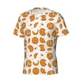 thumbnail image 5 of Vsdgher Yellow Biscuit Print Men's Dry Fit Mesh Athletic Shirts Moisture Wicking Tennis T-Shirt Tops, 5 of 9