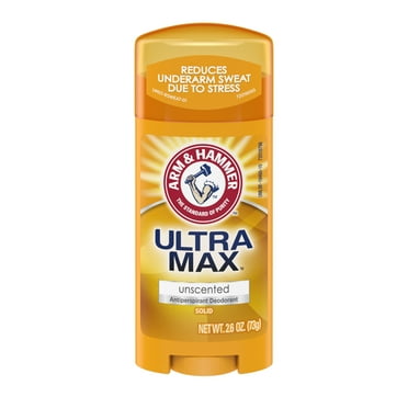 ARM & HAMMER ULTRA MAX Solid Antiperspirant Deodorant, Unscented, for Men and Women, 2.6 oz