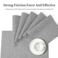 thumbnail image 6 of Astarin Placemats, Woven Crossweave Placemat for Dining Table, PVC, Vinyl Kitchen Mat, Set of 6, 12 x 18 Inches, Light Grey, 6 of 7