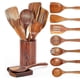 thumbnail image 1 of Teak Wooden Cooking Utensils Set 9-Piece with Utensil Holder, Heat-Resistant Spatulas & Spoon Rest for Kitchen, 1 of 5