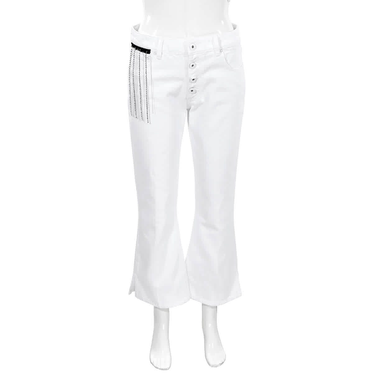 white fit and flare jeans